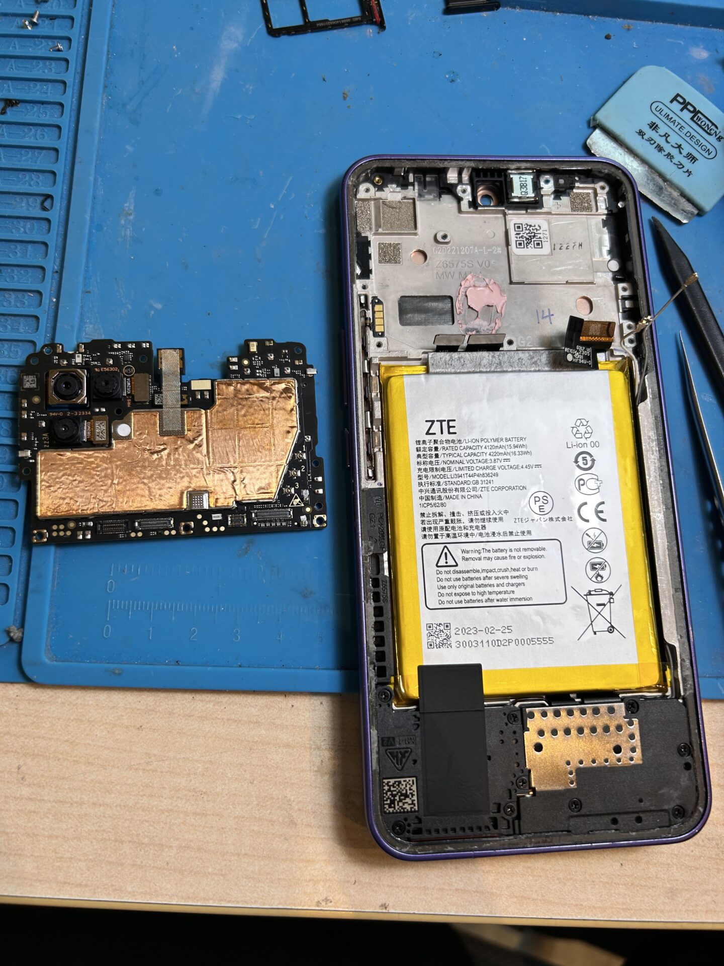 本日の修理）ZTE Libero 5G III a202zt 画面不良対応（基板移植修理